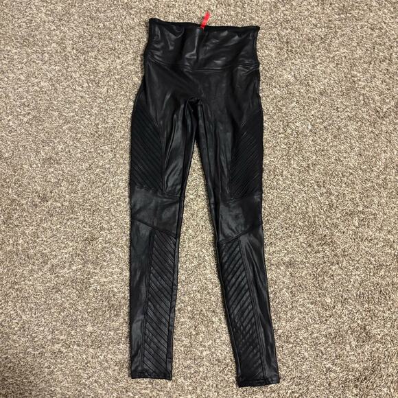 SPANX Faux Leather Moto Leggings - Picture 4 of 9